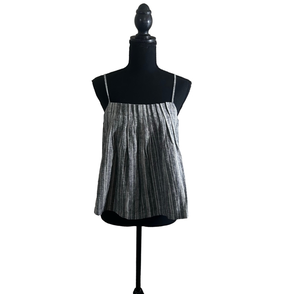 Outerknown Tides Tank Linen Blend Striped Top, Size S